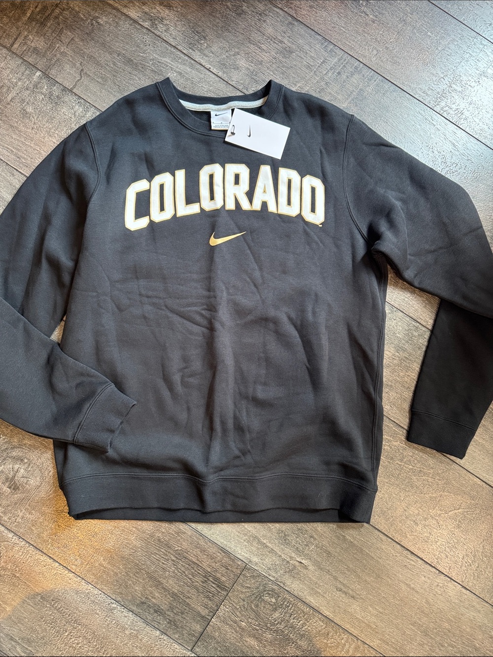 Nike University of Colorado Buffalos Black Club Fleece Crew Sweatshirt Medium